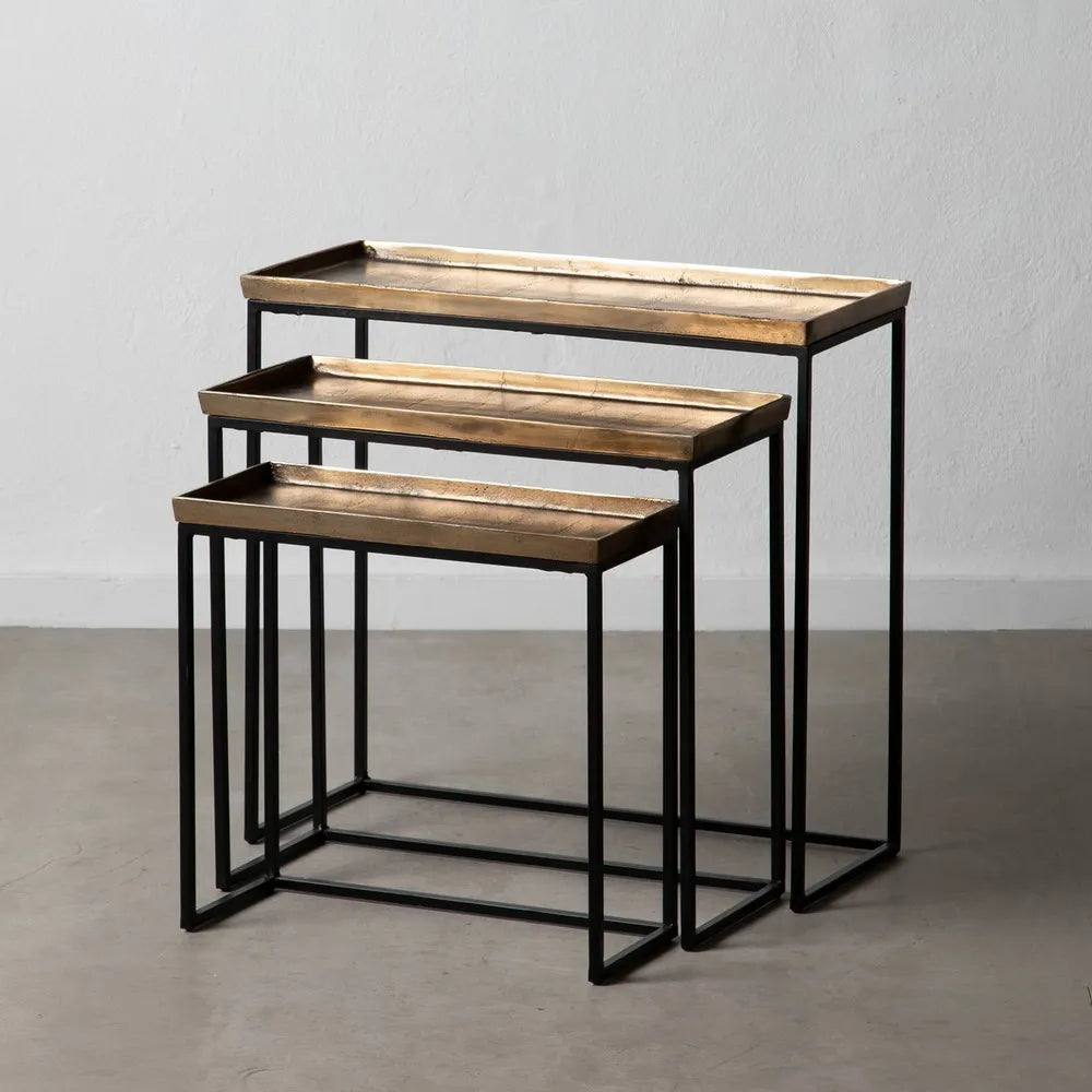 Mesa negro cobre aluminio hierro