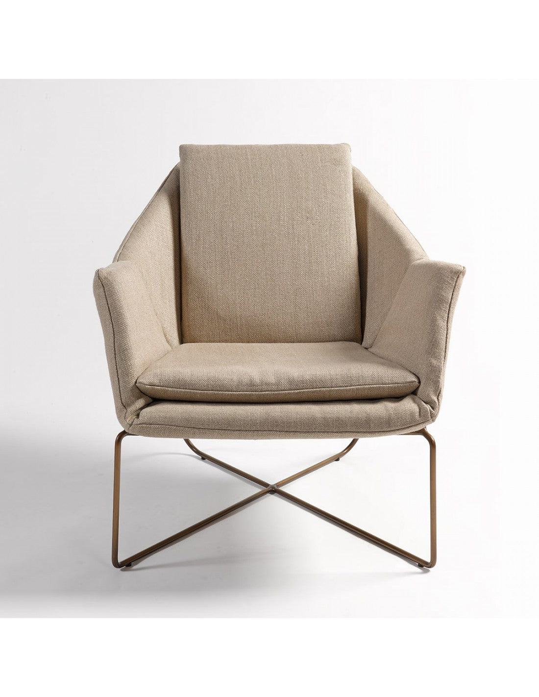 Sillon lino y metal dorado
