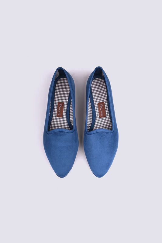 Slipper terciopelo azul azafata