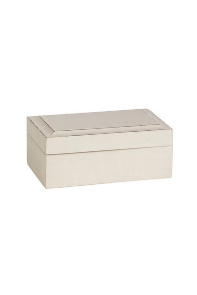 Caja rectangular madera blanca decapada