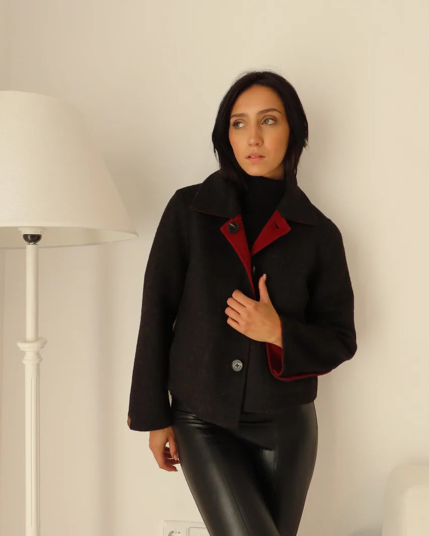 Chaqueta recta reversible