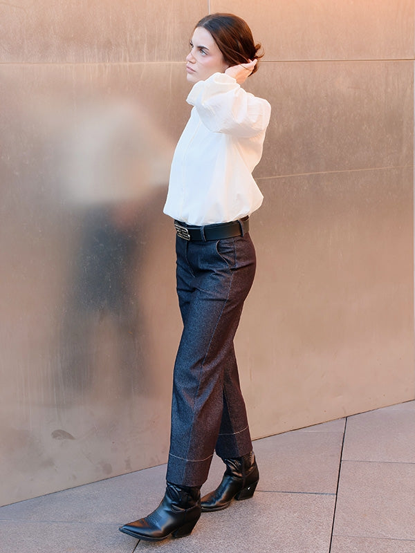 Pantalón denim gris