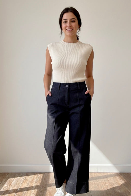 Pantalón denim gris