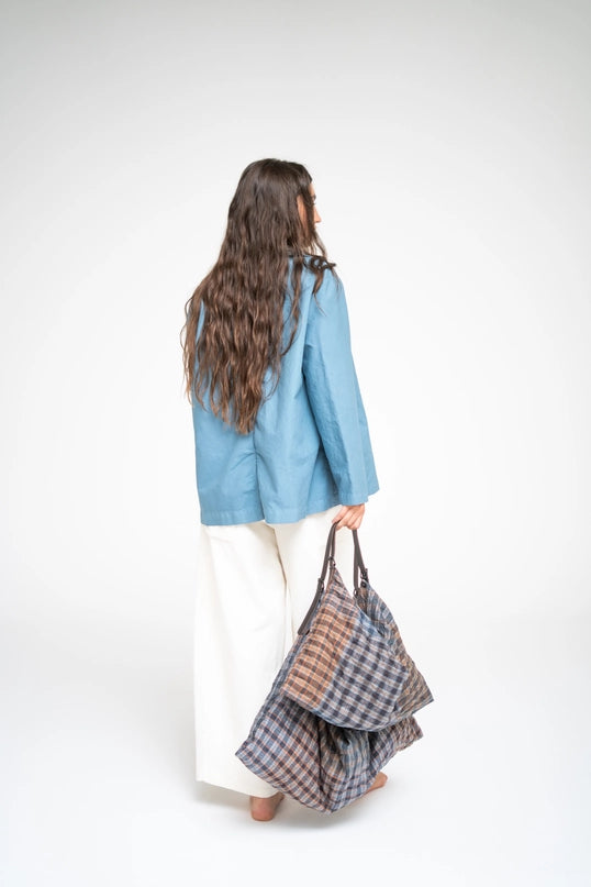 Bolso trapecio cuadros pequeño