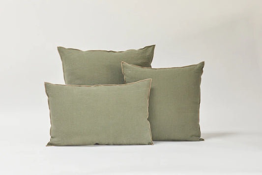 Cojin lino verde